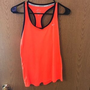 Neon orange running tank top